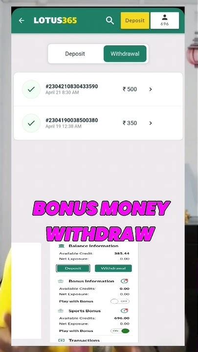 how to withdraw bonus money from lotus 365|How to Withdraw Bonus Money from Lotus365 !! Lotus 365 Mein .